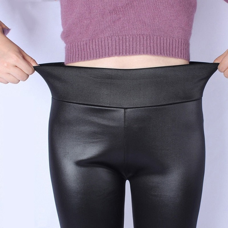 Faux Leather Pants Plus Size XL-5XL High Waist Pencil Pant Women