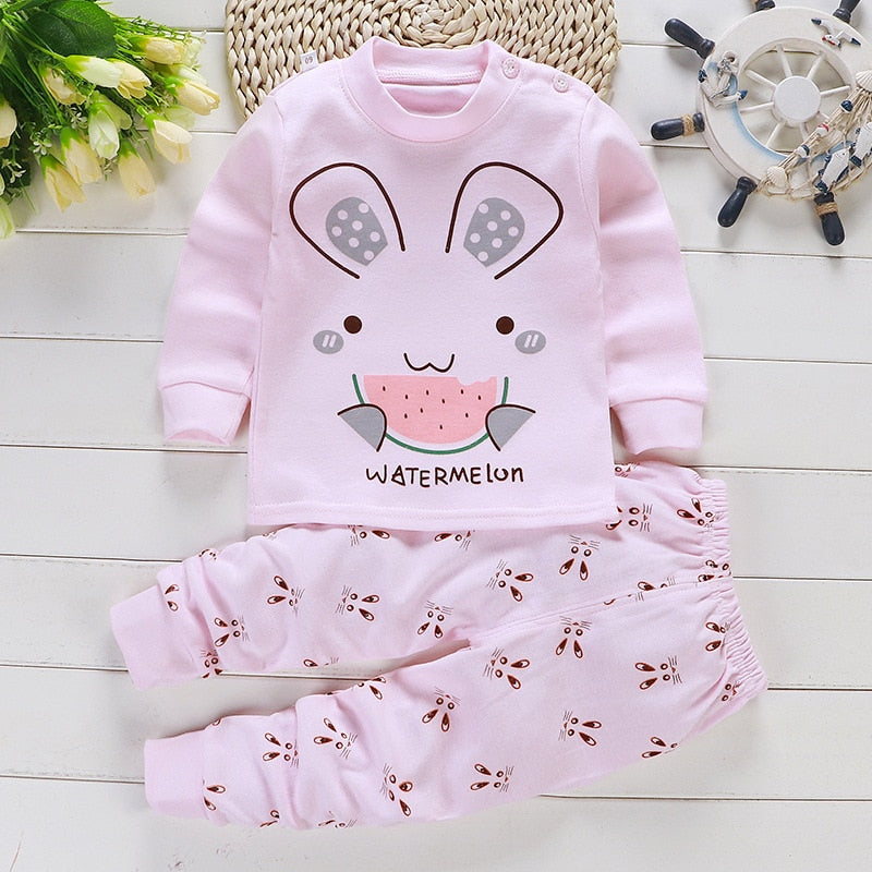 0-2year Baby Girls Boys Clothes Set Winter Christmas Mickey Mouse Set
