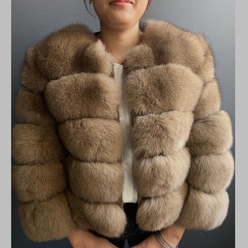 Fashion winter jackets women Warm Coats Natural Faux Fur Coat