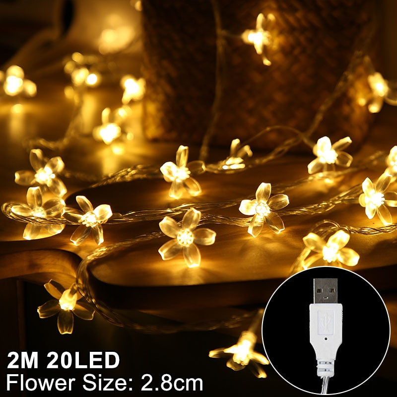 Snowflake LED Light Christmas Decorations For Home Hanging Garland