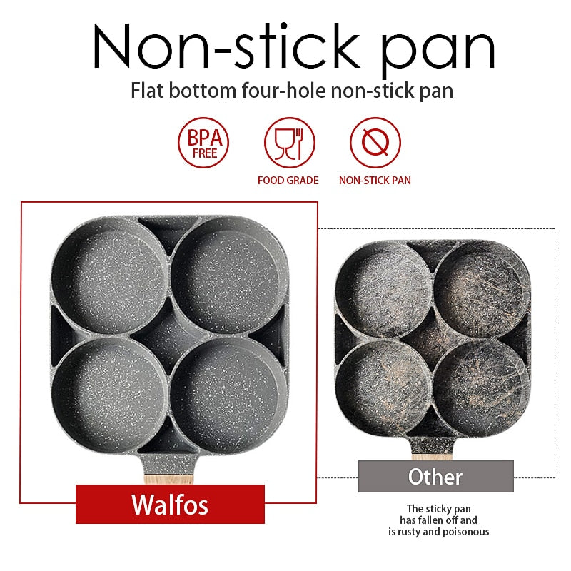 Four-Hole Frying Pot Pan Thickened Omelet Pan Non-Stick Egg