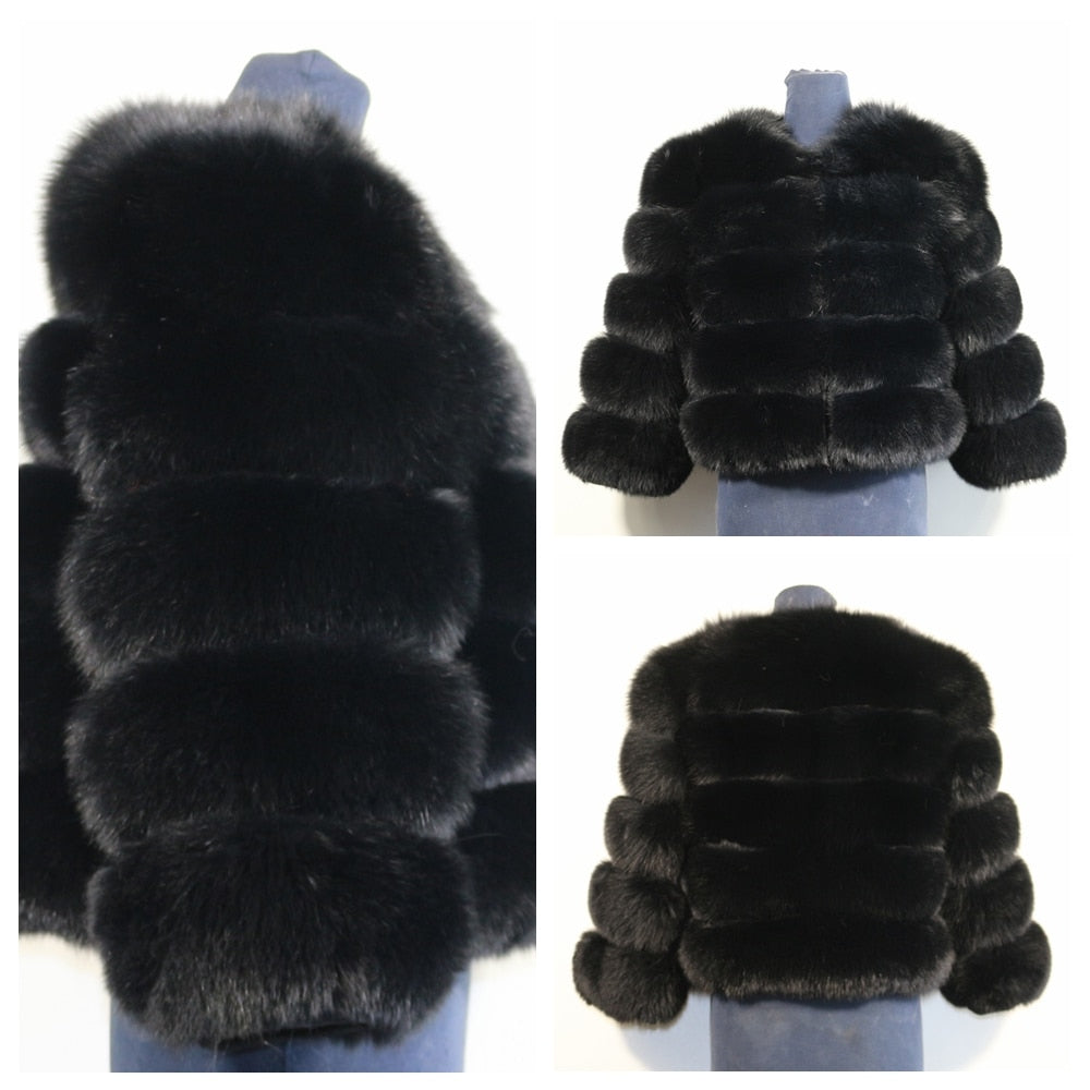 Fashion winter jackets women Warm Coats Natural Faux Fur Coat
