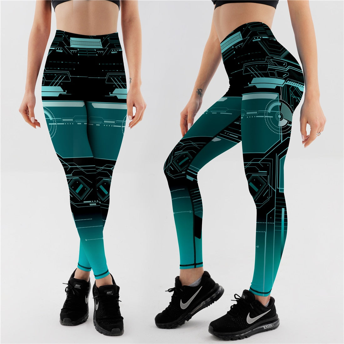 Spandex Sexy High Waist Elasticity Women Digital Printed Leggings