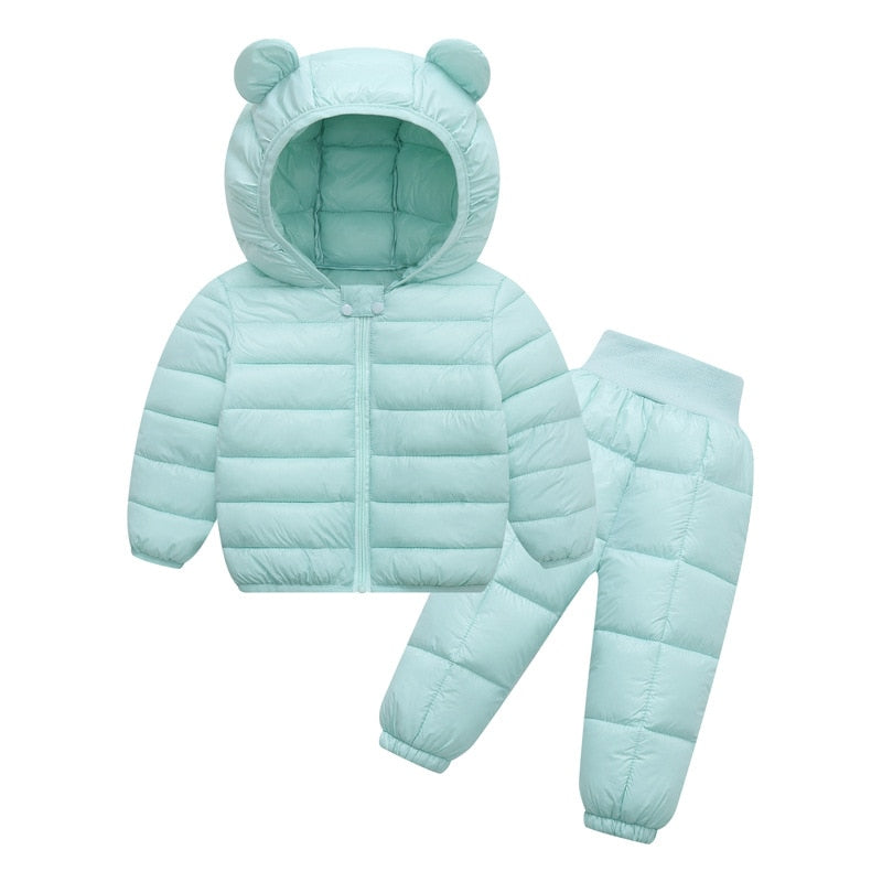 2020 Autumn Winter Suit for Girls Boys Hooded Coat Set