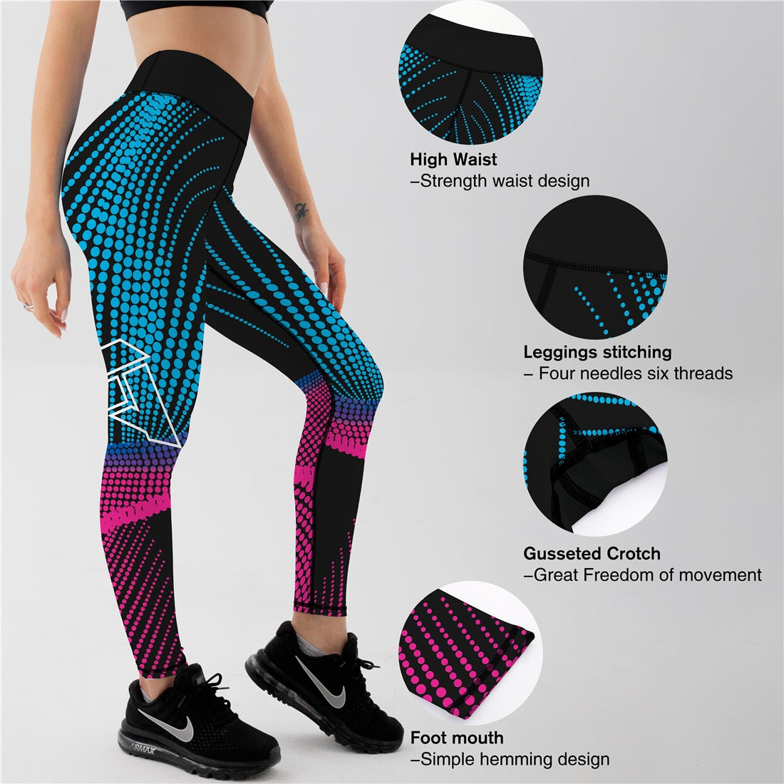 Spandex Sexy High Waist Elasticity Women Digital Printed Leggings