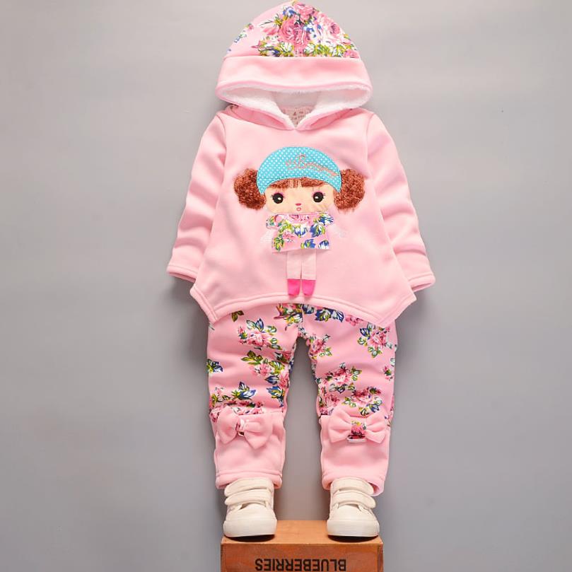 2020 Autumn Winter Suit for Girls Boys Hooded Coat Set