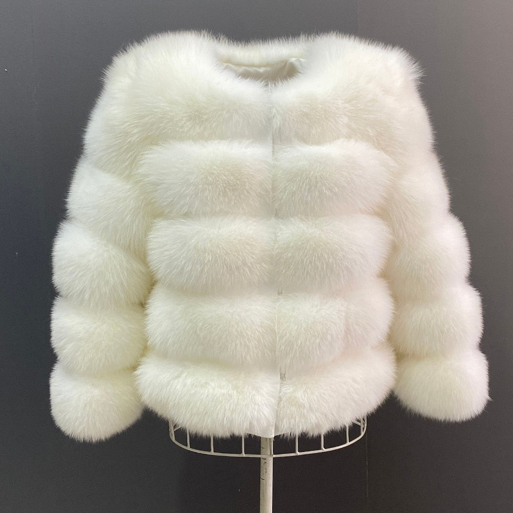 Fashion winter jackets women Warm Coats Natural Faux Fur Coat