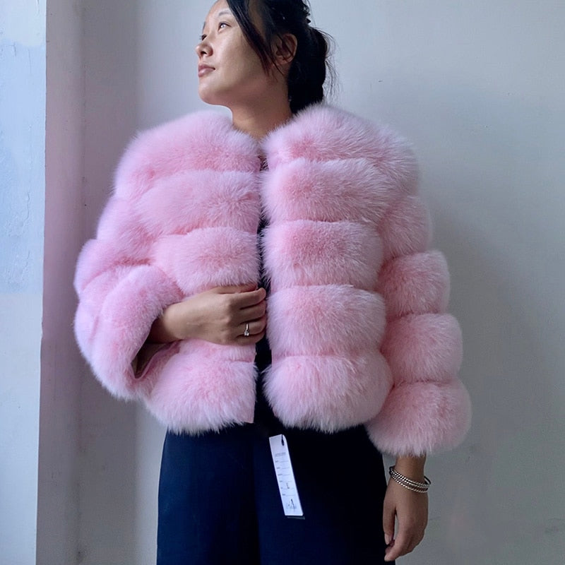 Fashion winter jackets women Warm Coats Natural Faux Fur Coat
