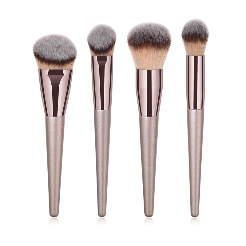 4/10pcs Champagne makeup brushes set for cosmetic foundation