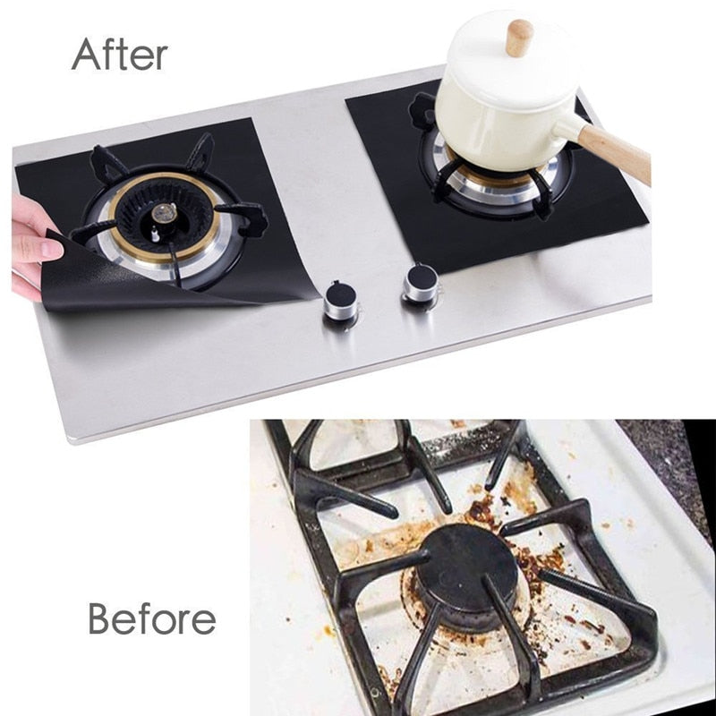 4/6/8Pcs Gas Stove Protector Cooker Cover Liner Clean Mat Pad