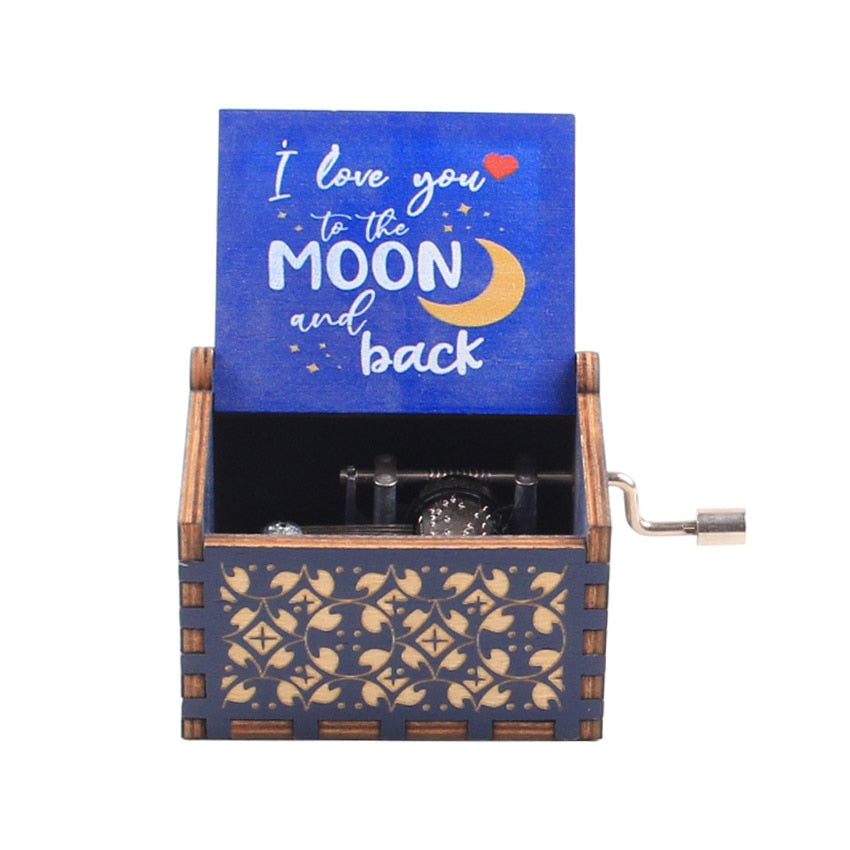 New Wooden Hand Crank Music Box Merry Christmas Music Theme