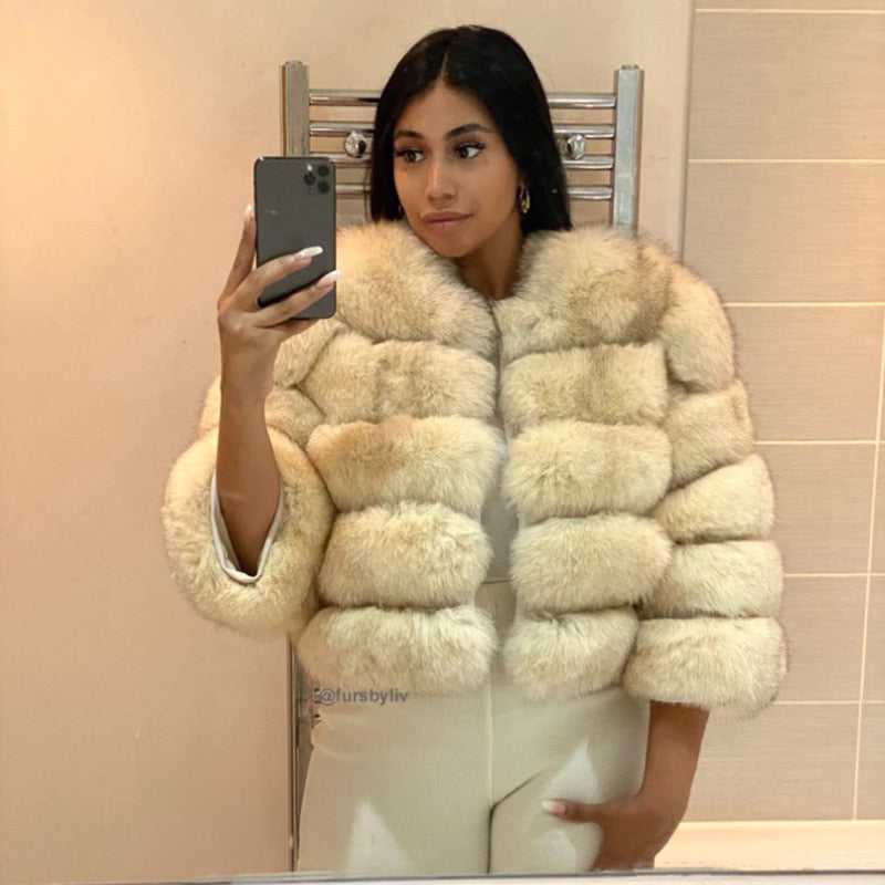 Fashion winter jackets women Warm Coats Natural Faux Fur Coat