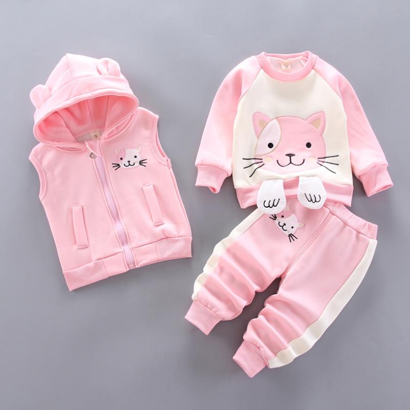 2020 Autumn Winter Suit for Girls Boys Hooded Coat Set