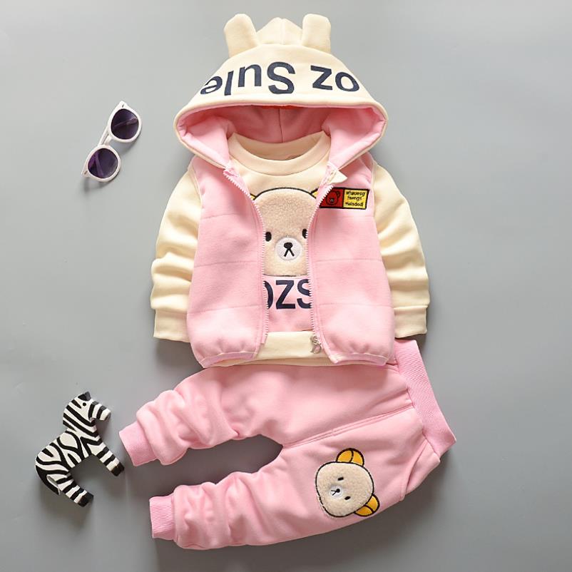 2020 Autumn Winter Suit for Girls Boys Hooded Coat Set