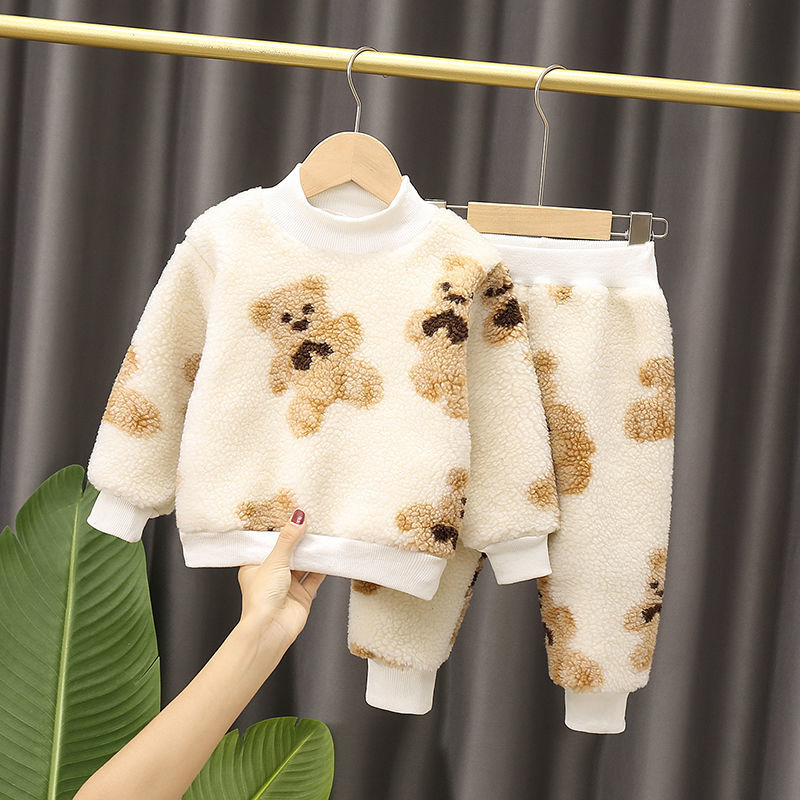 2020 Autumn Winter Suit for Girls Boys Hooded Coat Set