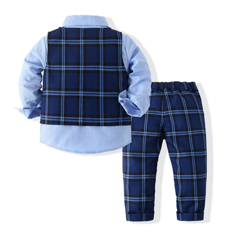 Kids Boy Gentleman Clothing Set Shirt+Waistcoat+Pants