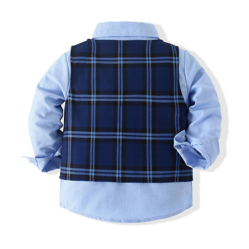 Kids Boy Gentleman Clothing Set Shirt+Waistcoat+Pants