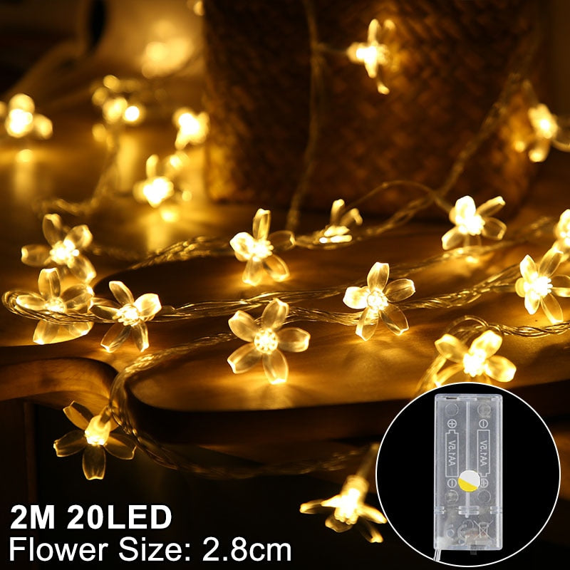 Snowflake LED Light Christmas Decorations For Home Hanging Garland