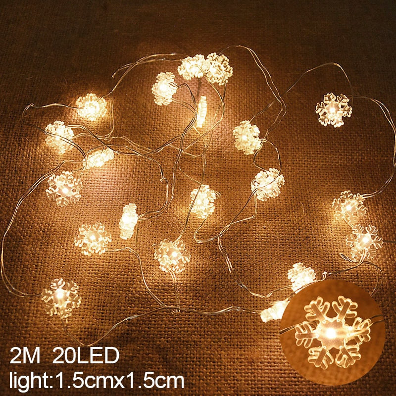Snowflake LED Light Christmas Decorations For Home Hanging Garland
