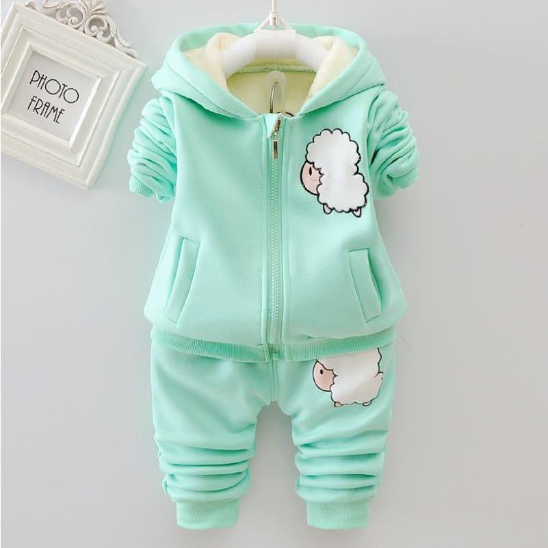 2020 Autumn Winter Suit for Girls Boys Hooded Coat Set