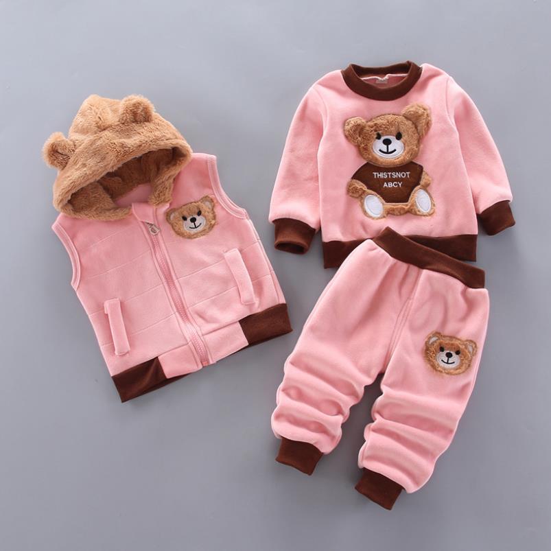 2020 Autumn Winter Suit for Girls Boys Hooded Coat Set
