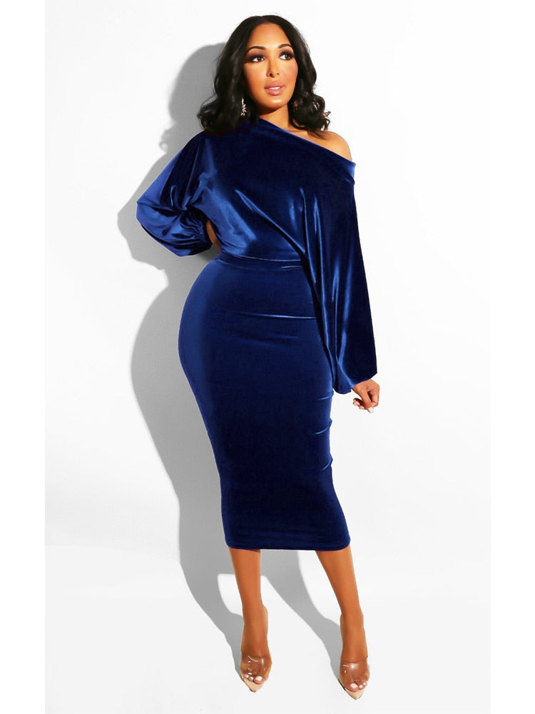 Autumn Elegant One Off Shoulder Long Sleeve