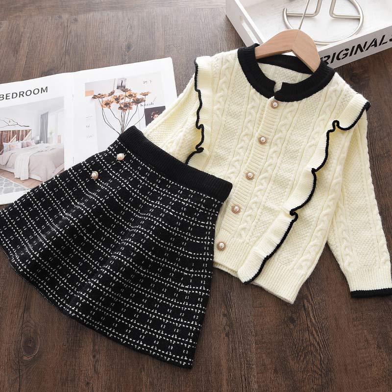 Girls Autumn Clothes Kids Winter Sweater Dress Woollen Long Sleeve