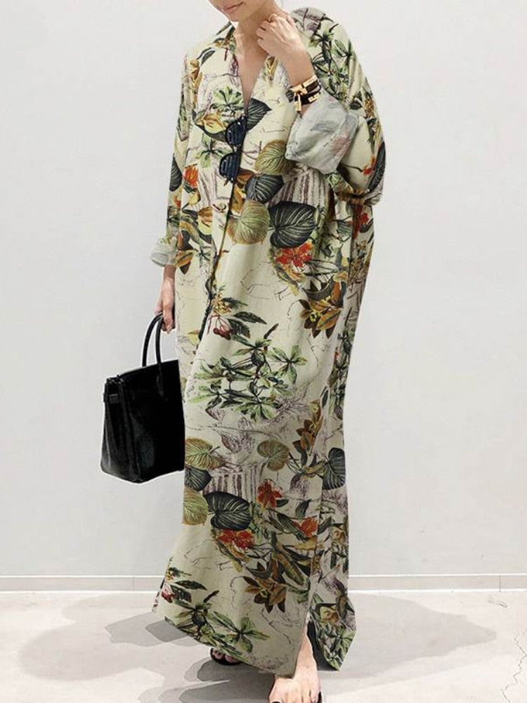 Fashion Cotton Linen Striped Cardigan Loose Large Casual