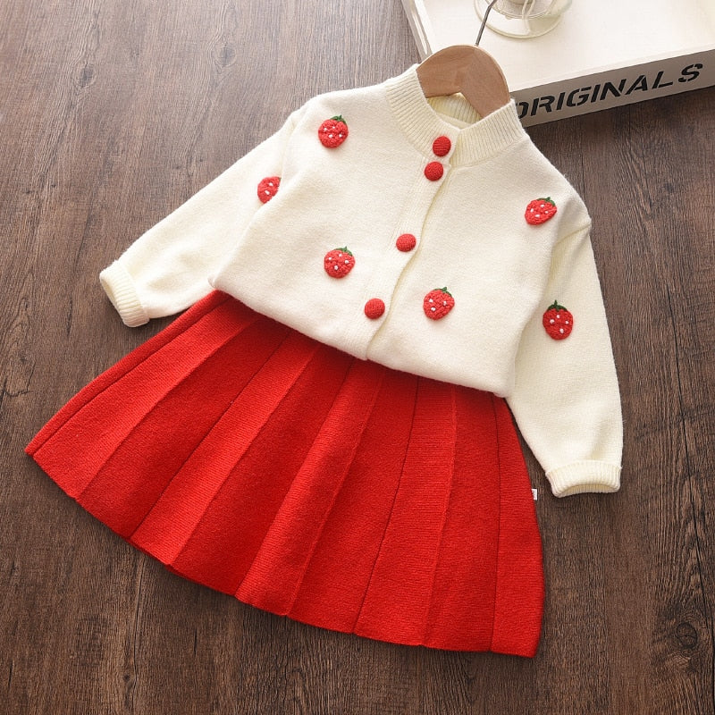 Girls Autumn Clothes Kids Winter Sweater Dress Woollen Long Sleeve