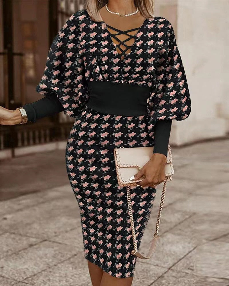 Women's Spring, Autumn and Winter Slim Fit Long Sleeve Dress