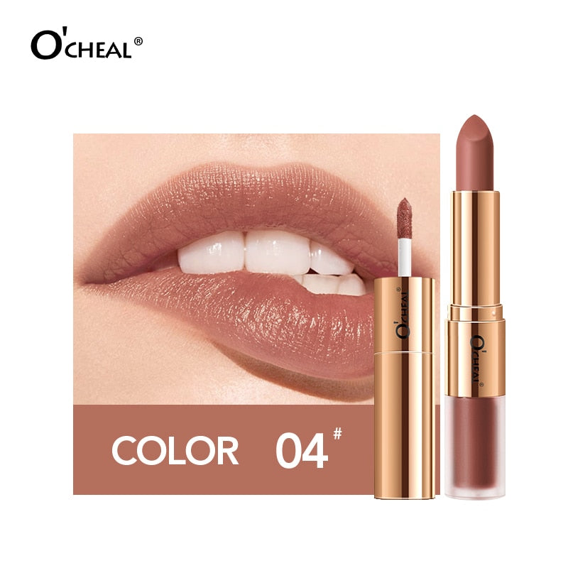 Dual Head 12 Colors Lip Gloss Long Lasting Moisture Lipstick