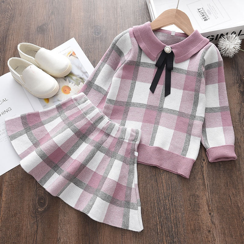 Girls Set Autumn Fashion Winter Wool Coats And Skirts
