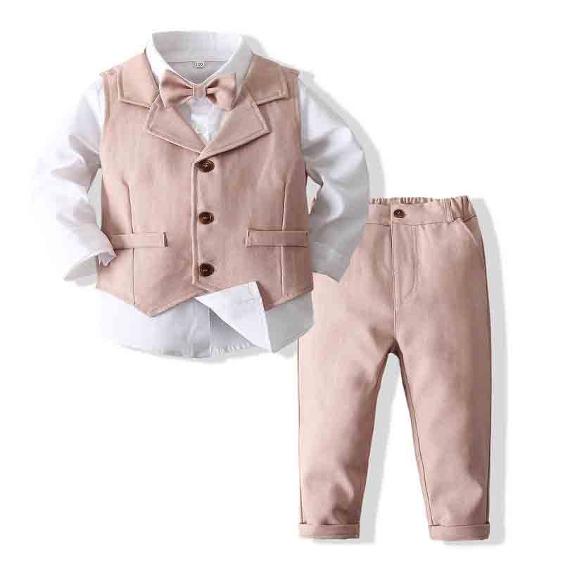 Formal Kids Boy Gentleman Clothes Long Sleeve& Pants Set