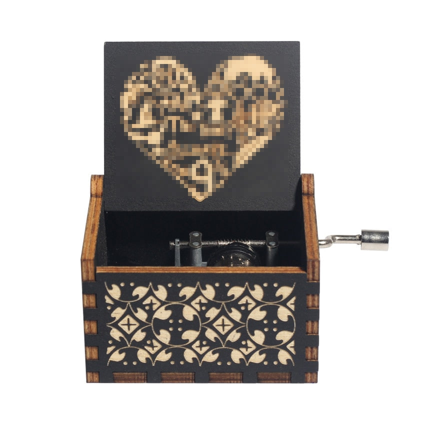 New Wooden Hand Crank Music Box Merry Christmas Music Theme