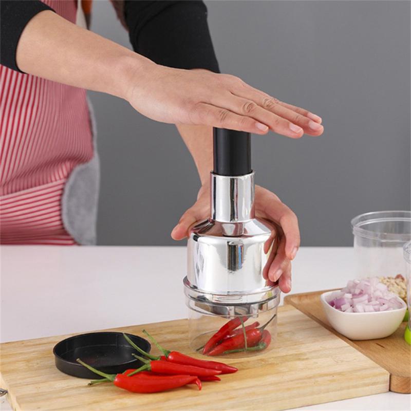 Multifunction Manual Onion Chopper Stainless Steel Garlic Crusher