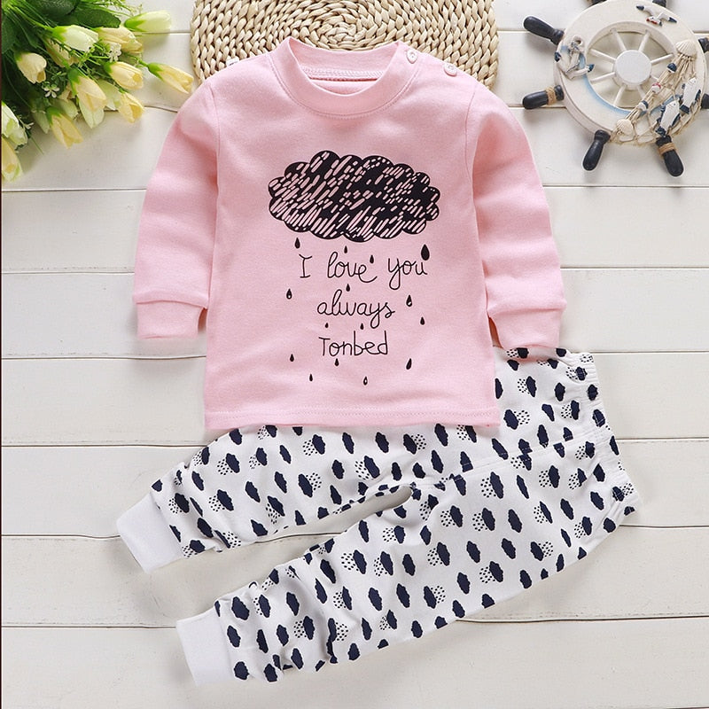 0-2year Baby Girls Boys Clothes Set Winter Christmas Mickey Mouse Set