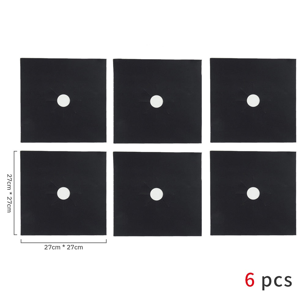 4/6/8Pcs Gas Stove Protector Cooker Cover Liner Clean Mat Pad