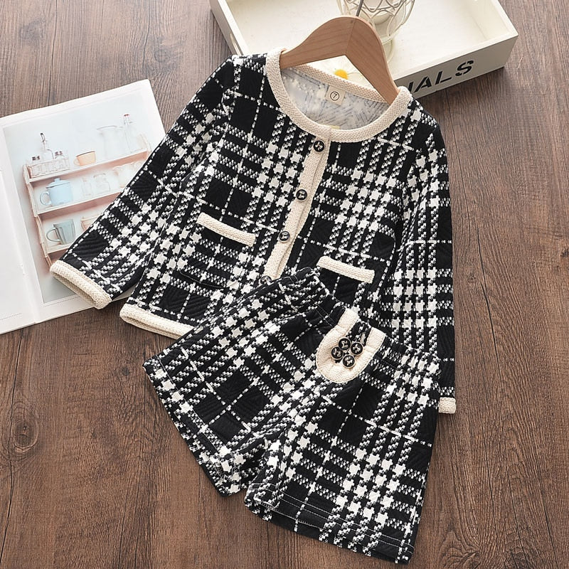 Girls Set Autumn Fashion Winter Wool Coats And Skirts