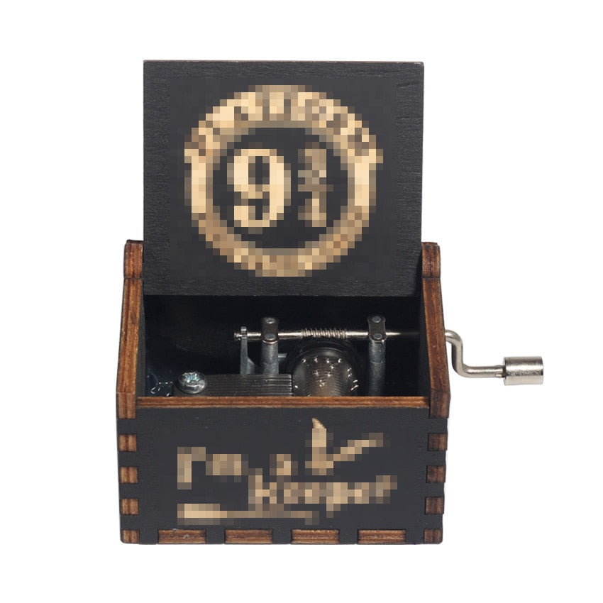New Wooden Hand Crank Music Box Merry Christmas Music Theme