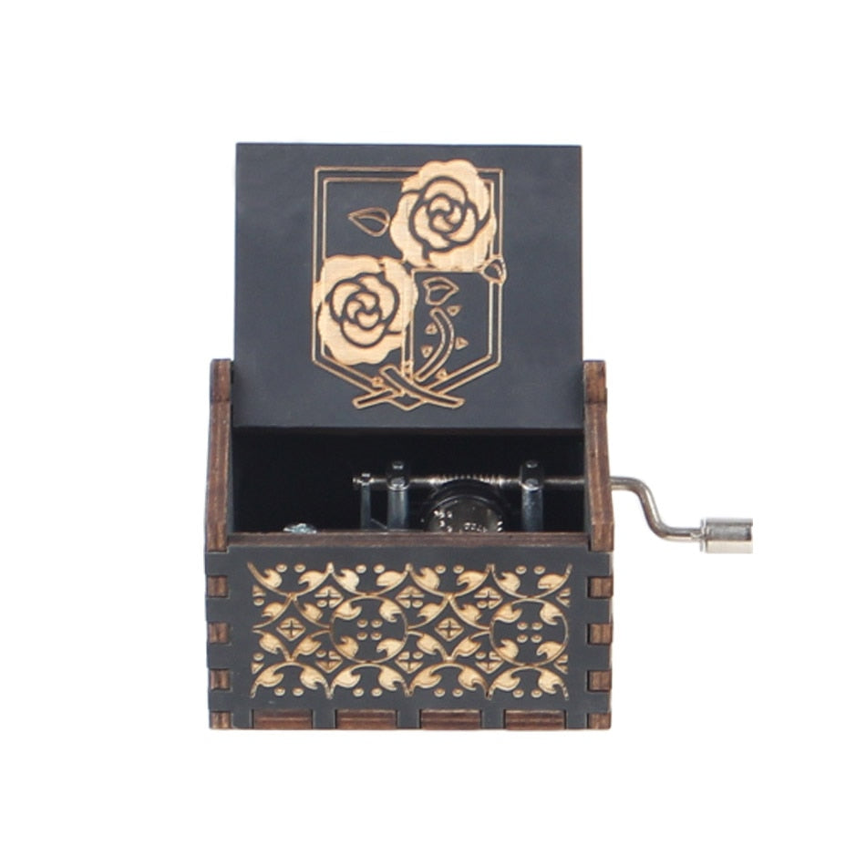 New Wooden Hand Crank Music Box Merry Christmas Music Theme