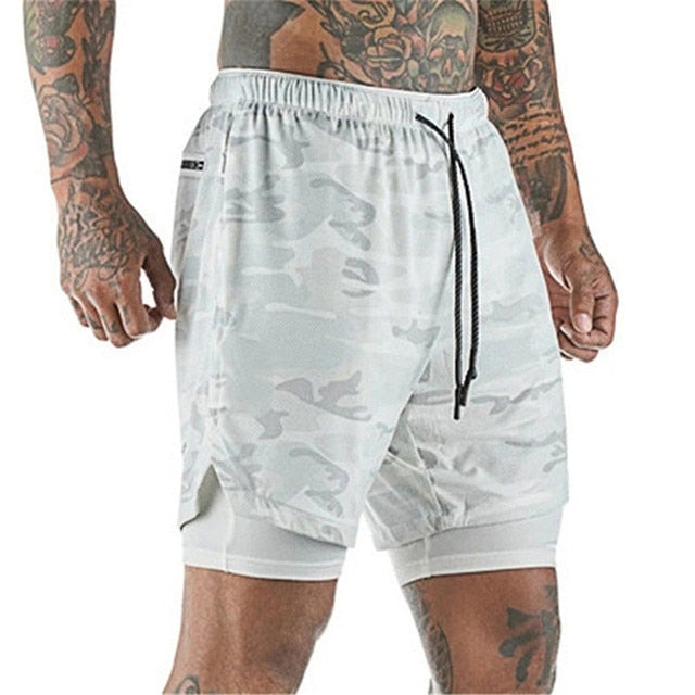 Sport Shorts Men Sportswear Double-deck Running Shorts 2 In 1 Bottoms