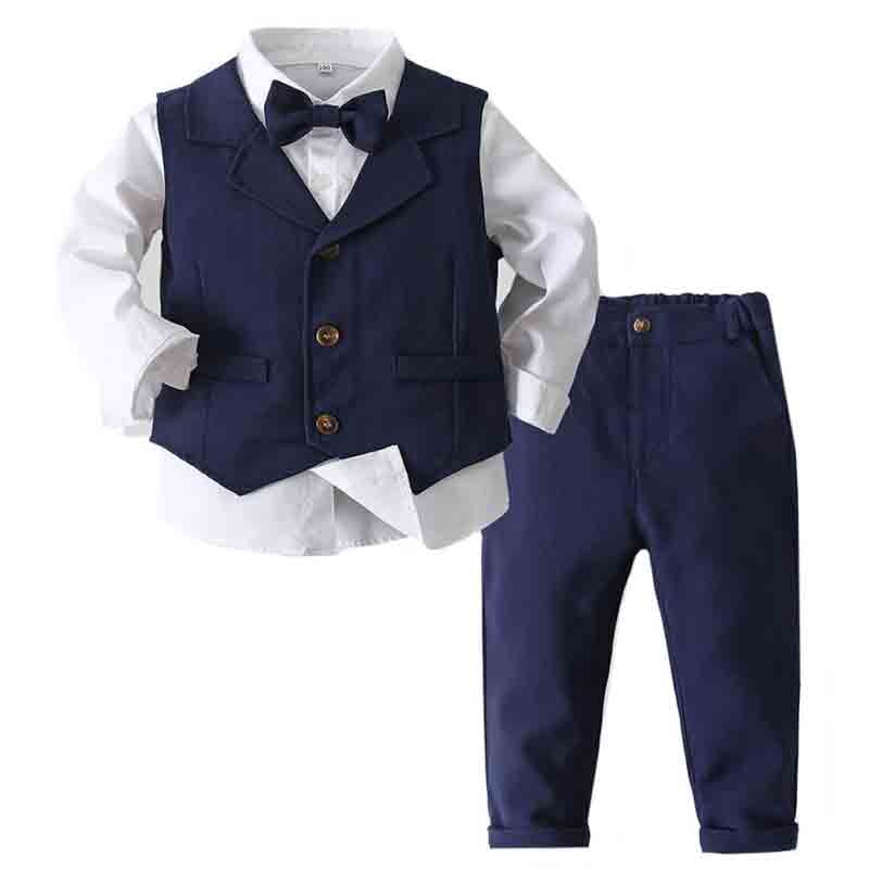 Formal Kids Boy Gentleman Clothes Long Sleeve& Pants Set