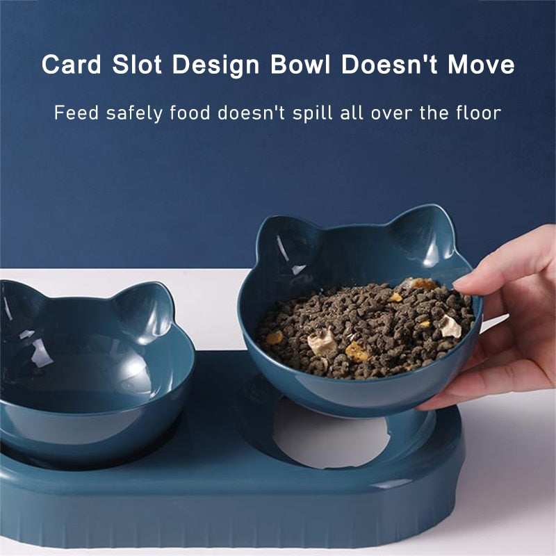 Pet Cat Bowl Automatic Feeder Food Drinking