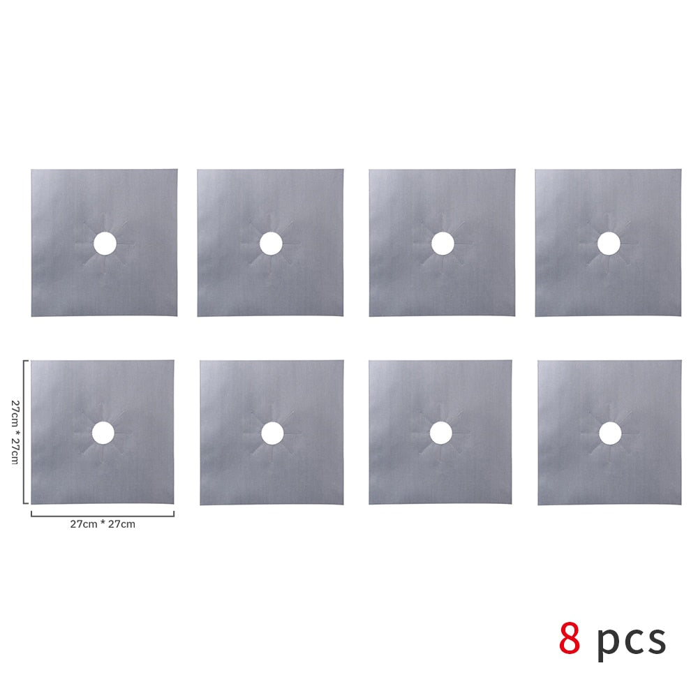 4/6/8Pcs Gas Stove Protector Cooker Cover Liner Clean Mat Pad
