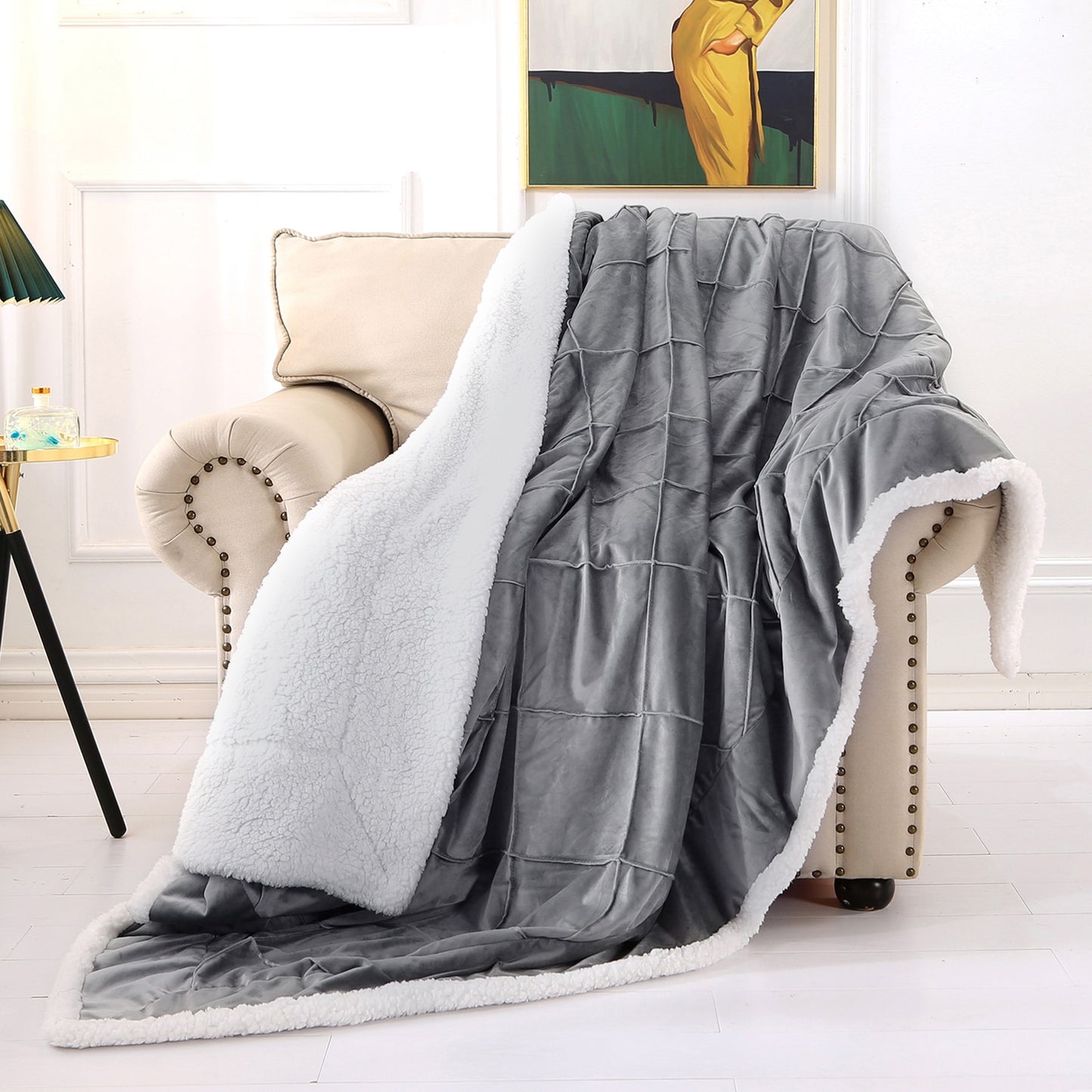 Furry Throw Blanket Warm Cashmere Bedspread Winter Bed Covers