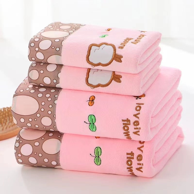 Microfiber Towel Set Luxury Lace Embroidered Bath Towel Gift Set
