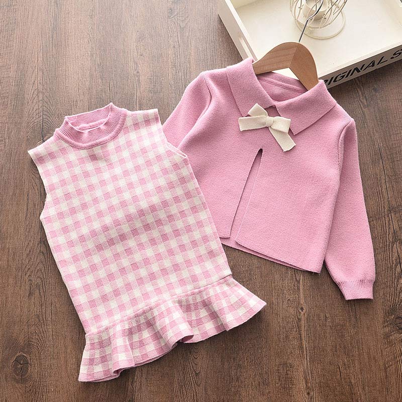 Girls Autumn Clothes Kids Winter Sweater Dress Woollen Long Sleeve