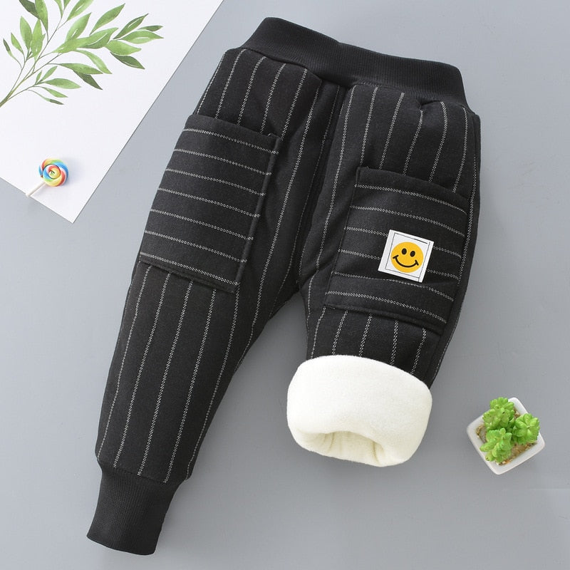 New Baby Boys Clothing Warm Cashmere Jeans Pants