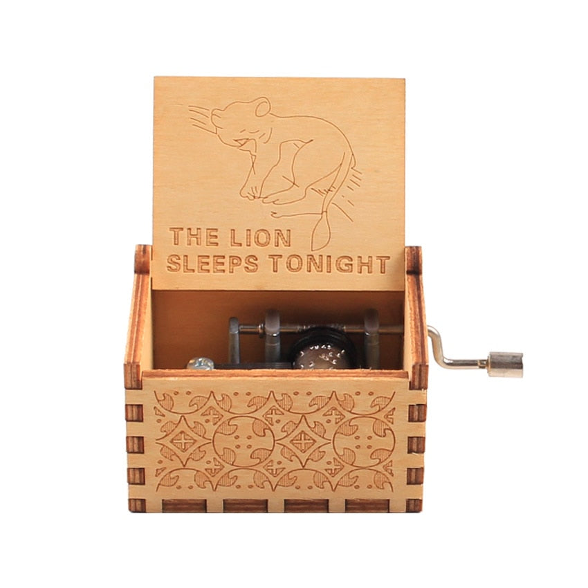 New Wooden Hand Crank Music Box Merry Christmas Music Theme