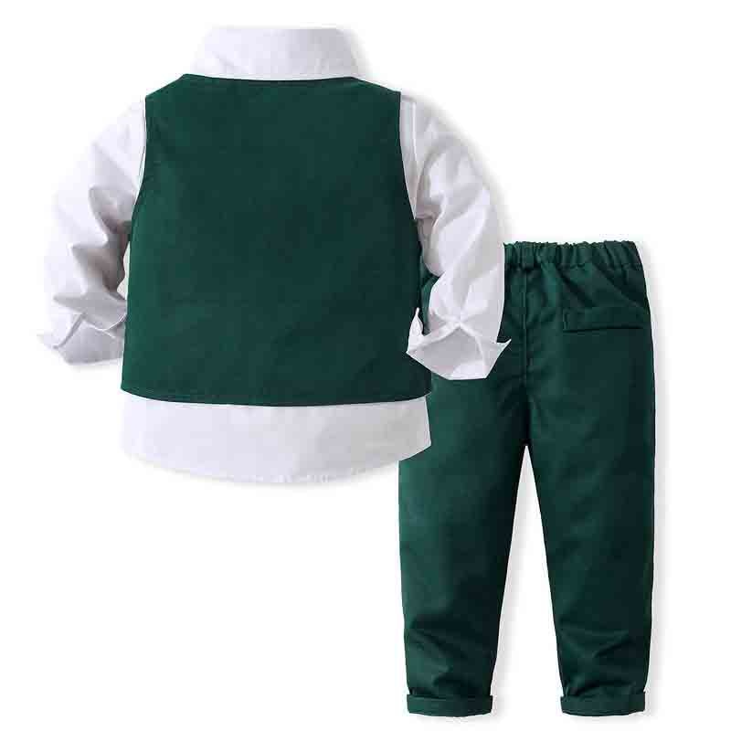 Formal Kids Boy Gentleman Clothes Long Sleeve& Pants Set